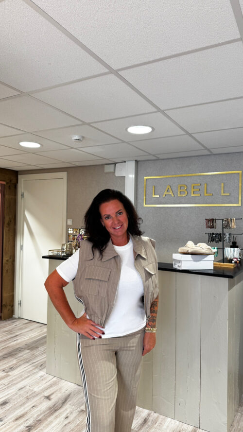 Gilet stripe beige azzurro -gilets Label-L