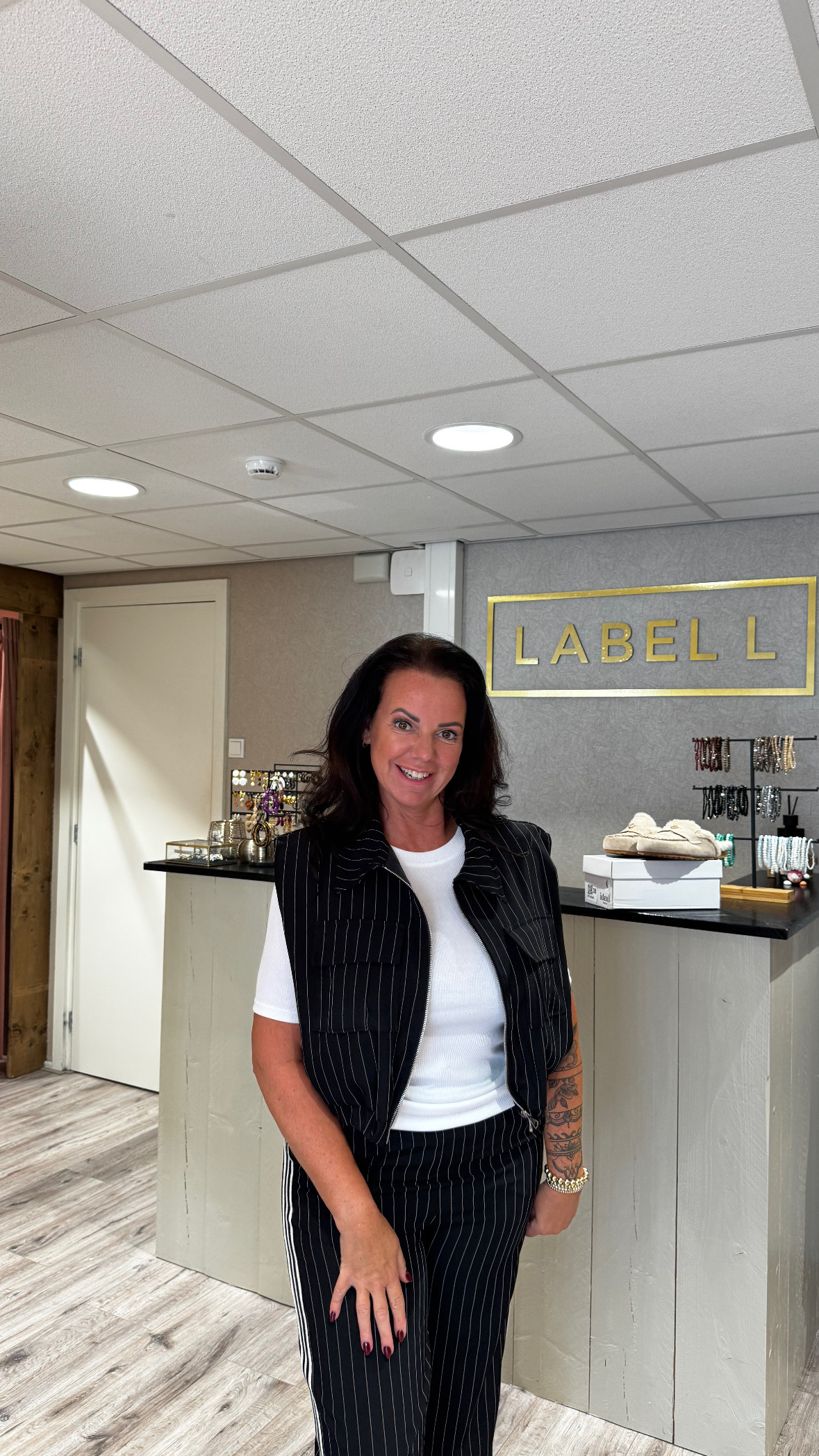 Gilet stripe black azzurro -gilets Label-L