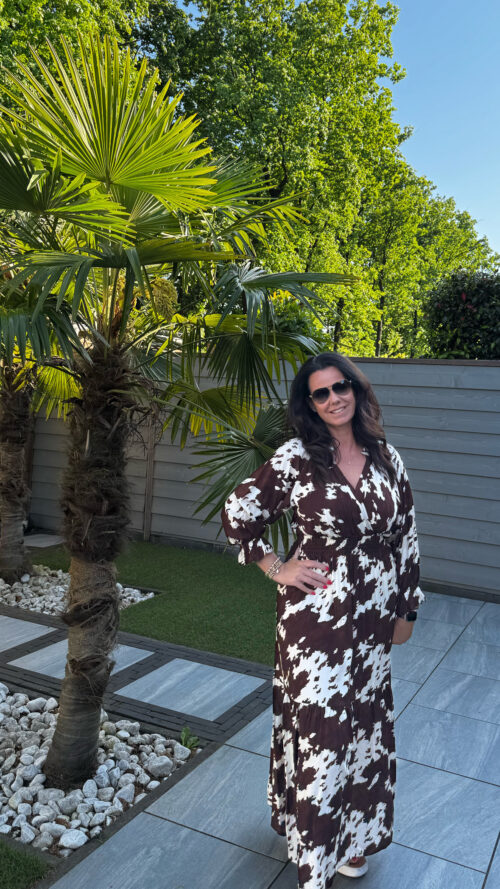 Maxi jurk animal azzurro-Jurken Label-L