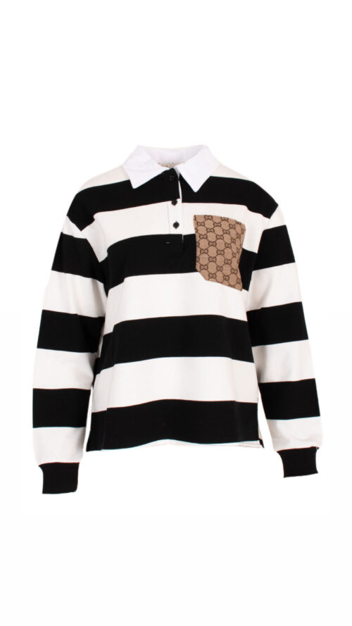 Polo sweater Stripe azzurro -truien en vesten Label-L