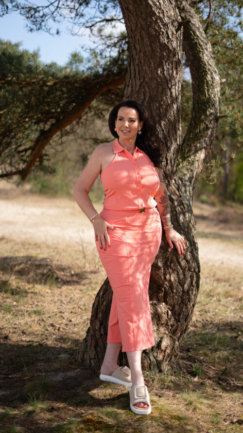 Sara skirt coral Kimara -rokken Label-L