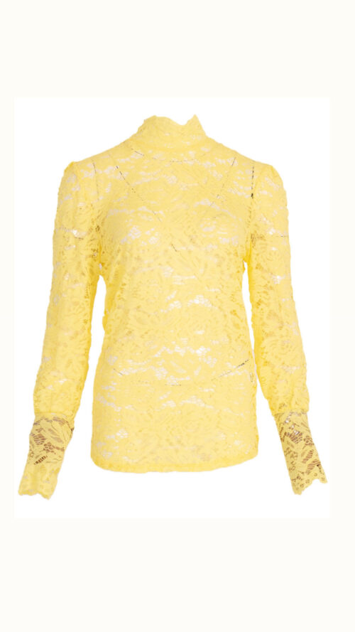 Top Kimmy Lace Geel azzurro -tops Label-L
