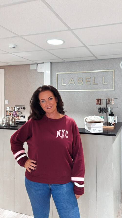 sweater New York bordeaux Mooij -truien en vesten Label-L